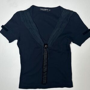 Rare Vintage 90s Dolce & Gabbana Heraldic Crest Top — Made in Italy